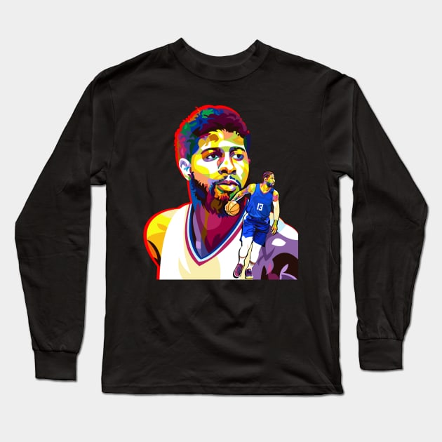 Paul George Long Sleeve T-Shirt by Vector Baturaja